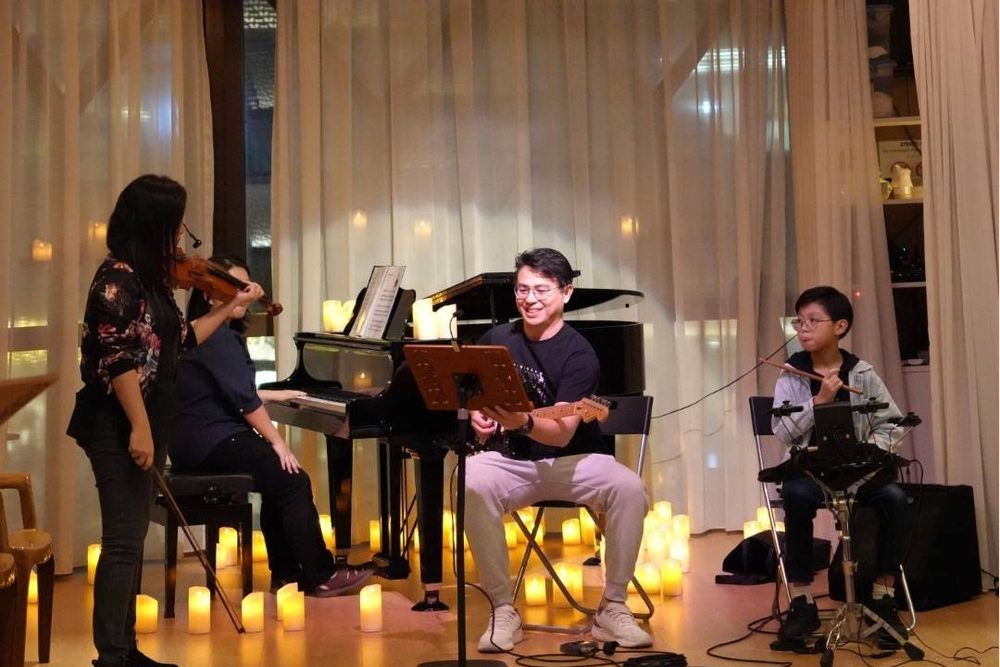 A music jamming session